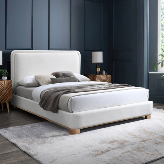 Sage Linen Upholstered Bed