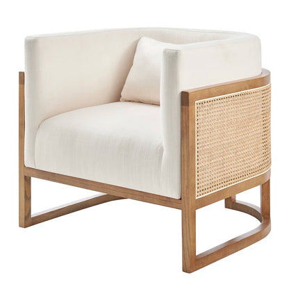 Oak Upholstered Barrel Chair