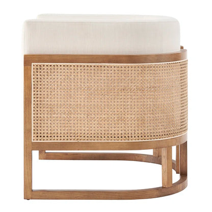 Oak Upholstered Barrel Chair