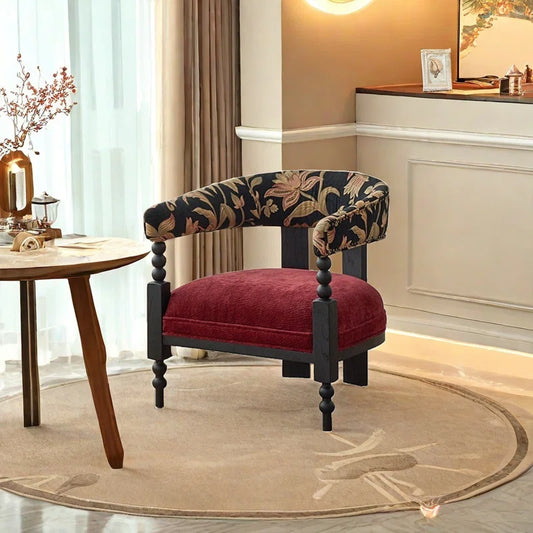 Curved Vintage Accent Chair