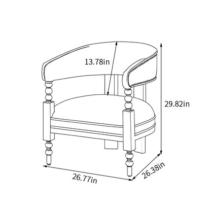 Curved Vintage Accent Chair
