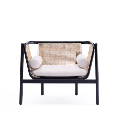 Shelby Rattan Upholstered Armchair