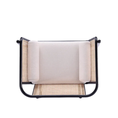 Shelby Rattan Upholstered Armchair