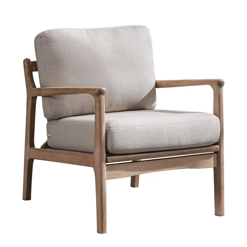Wide Upholstered Arm Accent Chair with Wooden Frame