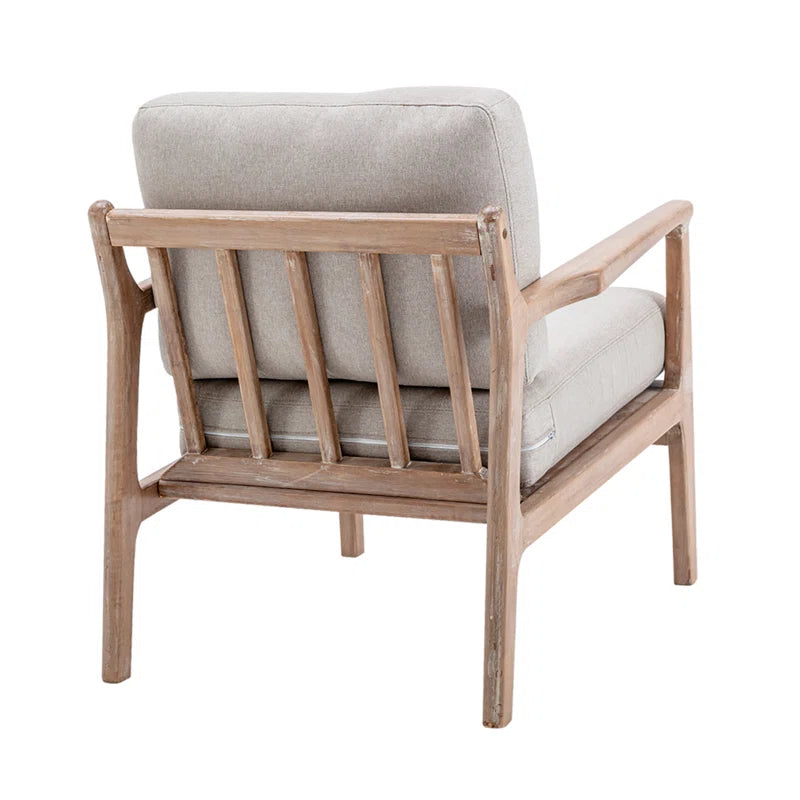 Wide Upholstered Arm Accent Chair with Wooden Frame