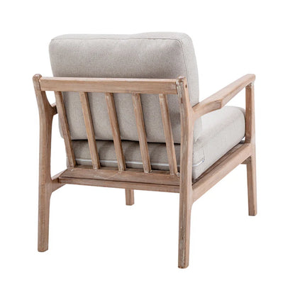 Wide Upholstered Arm Accent Chair with Wooden Frame