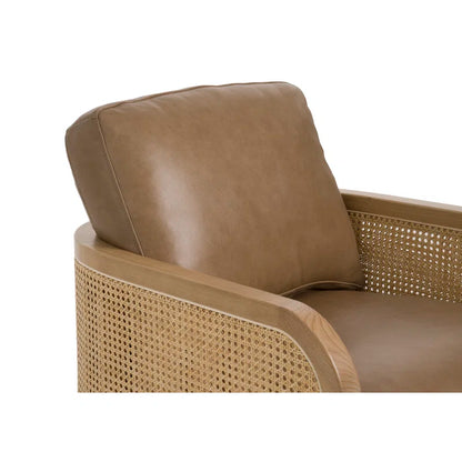 Raha Faux Leather Swivel Armchair