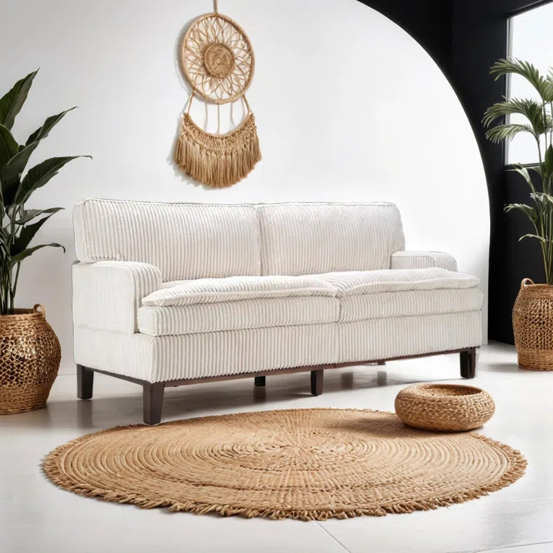 Modern Design Corduroy Upholstered Cushion Sofa