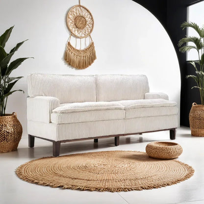 Modern Design Corduroy Upholstered Cushion Sofa