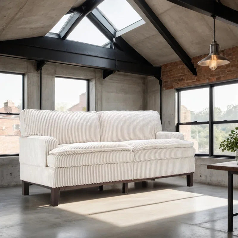 Modern Design Corduroy Upholstered Cushion Sofa