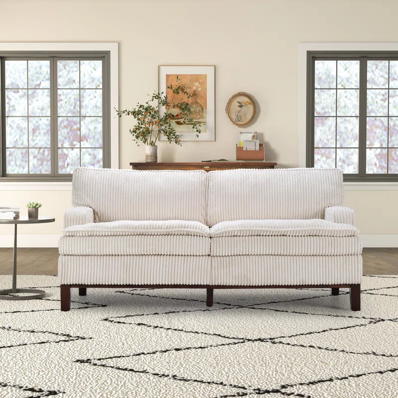 Modern Design Corduroy Upholstered Cushion Sofa