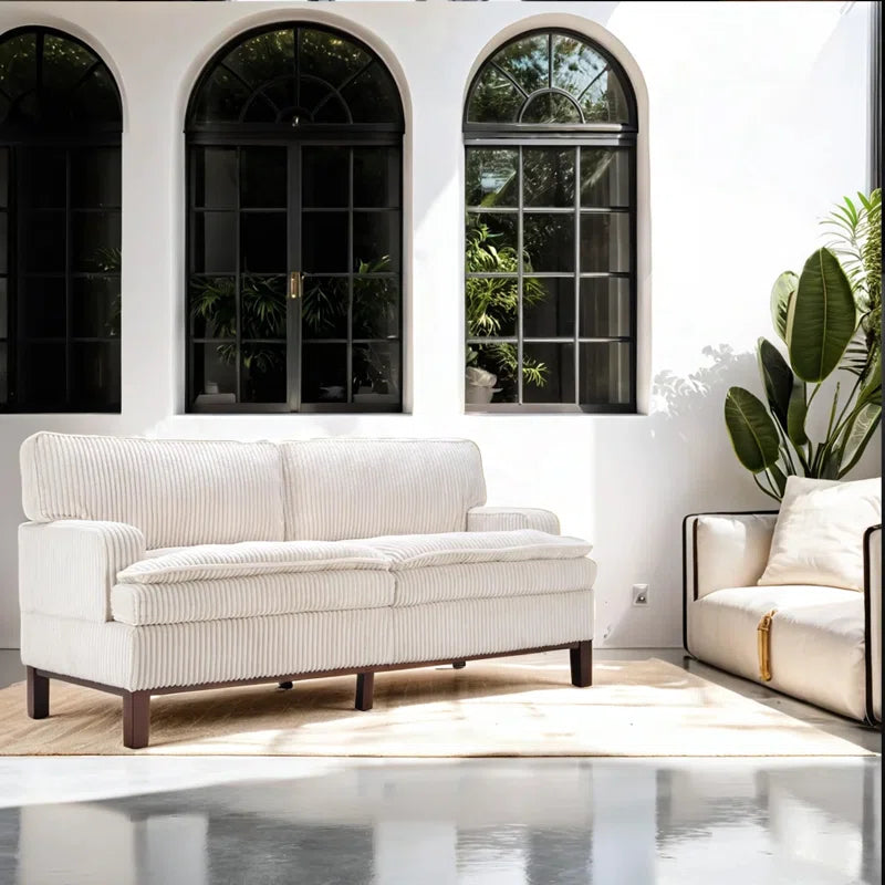 Modern Design Corduroy Upholstered Cushion Sofa