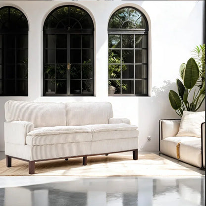 Modern Design Corduroy Upholstered Cushion Sofa