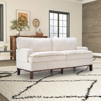 Modern Design Corduroy Upholstered Cushion Sofa